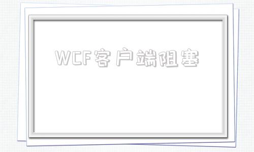 WCF客户端阻塞连接wcf应用服务器失败